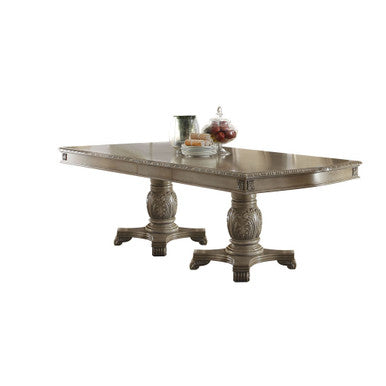 ACME 64065 Chateau de Ville Dining Table with Double Pedestal, Antique White (1Set/2Ctn) ACME Furniture