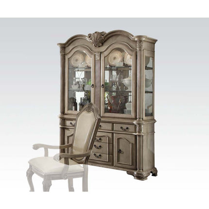 ACME 64069 Chateau de Ville Hutch & Buffet, Antique White (1Set/2Ctn)