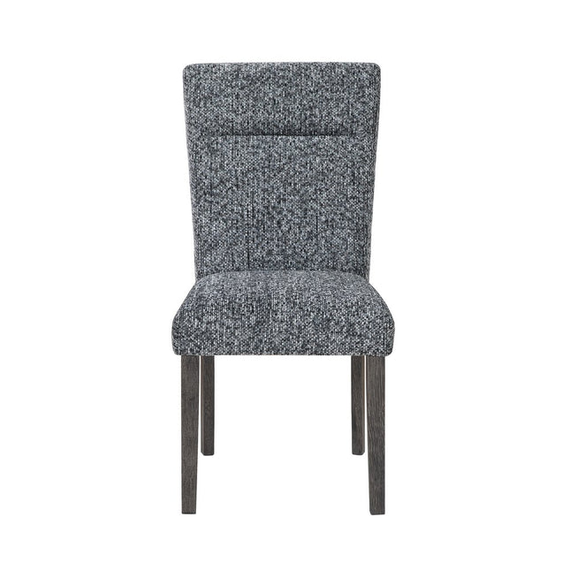 Set of Two Gray and Brown Upholstered Dining Side Chairs