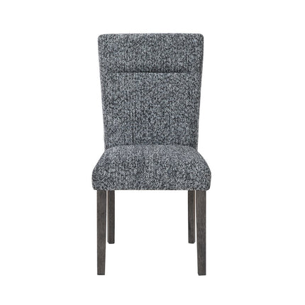 Set of Two Gray and Brown Upholstered Dining Side Chairs