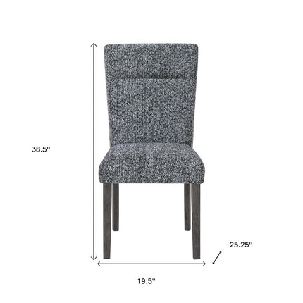 Set of Two Gray and Brown Upholstered Dining Side Chairs