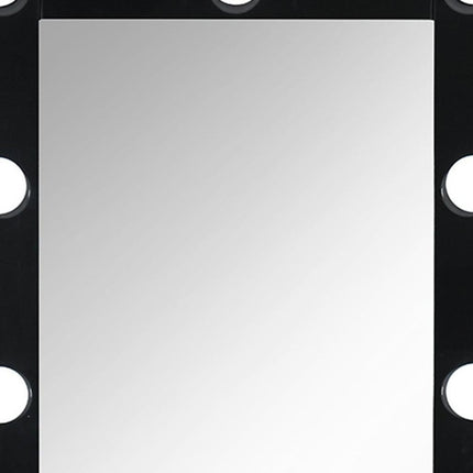 74" Black Wood Lighted Freestanding Framed Full Length Mirror HomeRoots