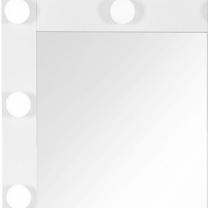 74" White Wood Lighted Freestanding Framed Full Length Mirror HomeRoots