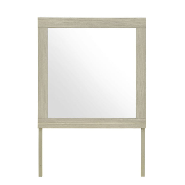 35" Natural Wood Square Frame Mounted Dresser Mirror