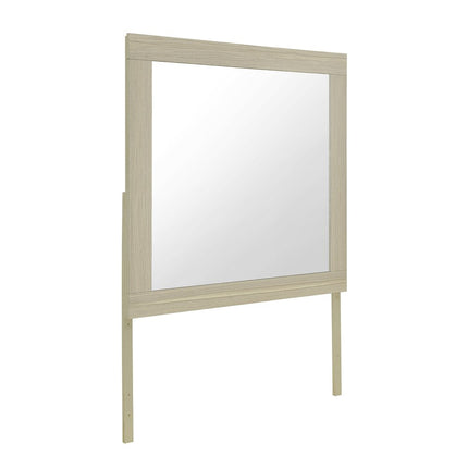 35" Natural Wood Square Frame Mounted Dresser Mirror HomeRoots