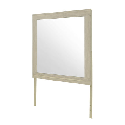35" Natural Wood Square Frame Mounted Dresser Mirror HomeRoots