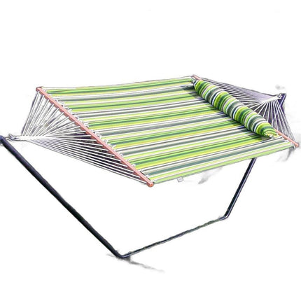 Green And Yellow Striped Double Hammock HomeRoots