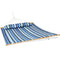 Light Blue And Dark Blue Striped Double Hammock HomeRoots
