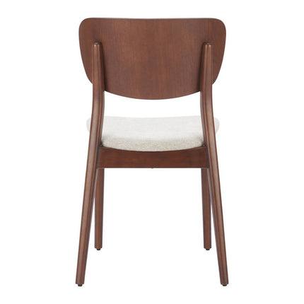 Set of Two Beige and Brown Upholstered Open Back Dining Side Chairs