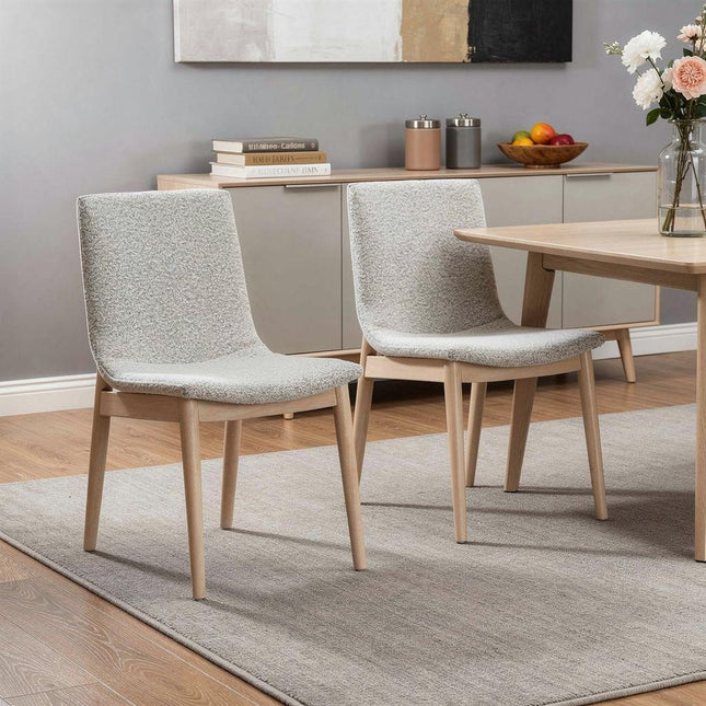Set of Two White Upholstered Dining Side Chairs HomeRoots