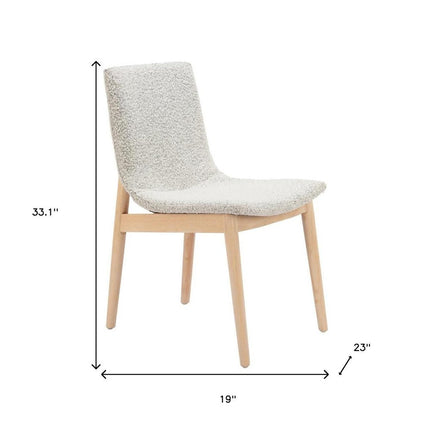 Set of Two White Upholstered Dining Side Chairs