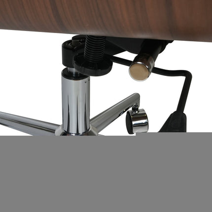 White Silver and Walnut Adjustable Height Swivel Rolling Conference Office Chair HomeRoots