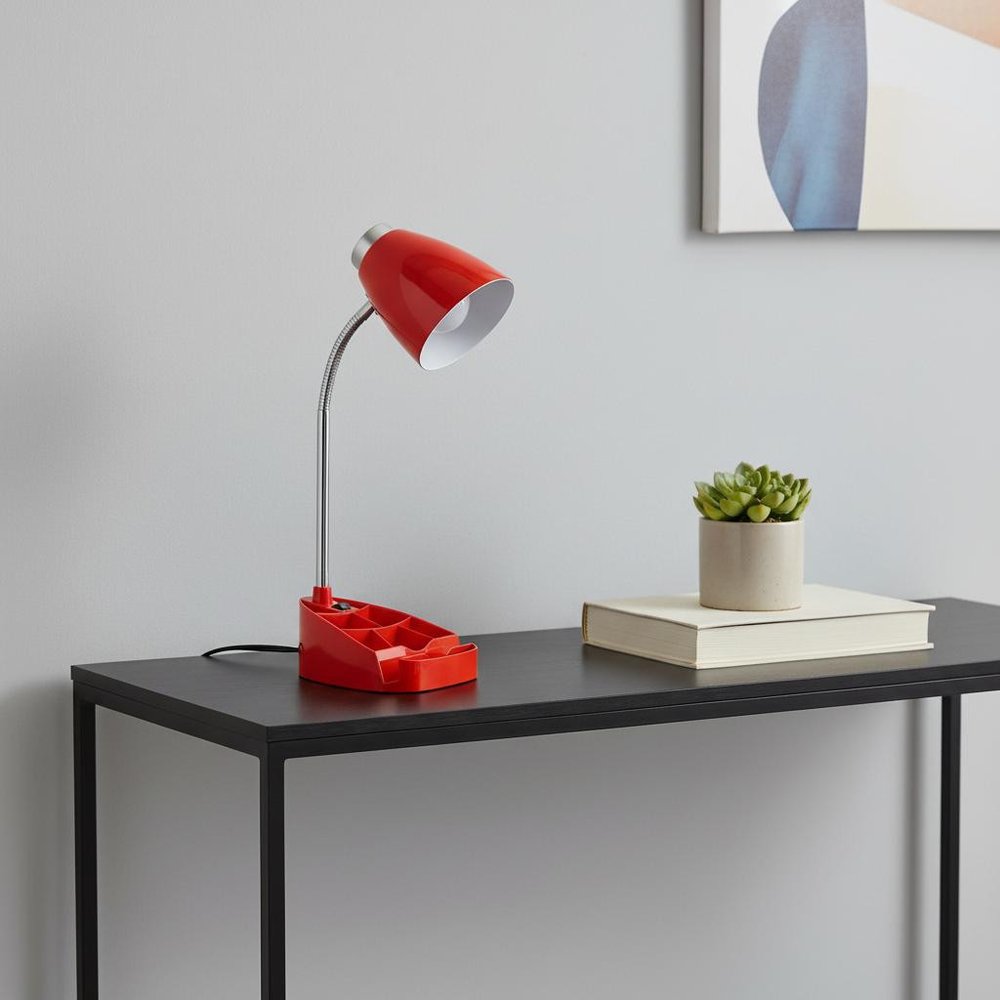 19" Red Swing Arm Table Lamp