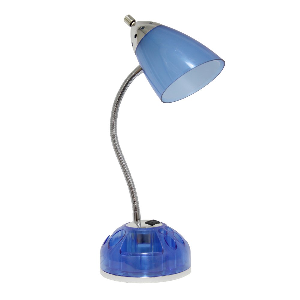 20" Blue Table Lamp With Cone Shade