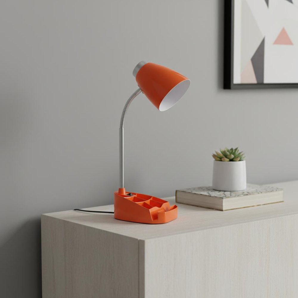 19" Orange Swing Arm Table Lamp