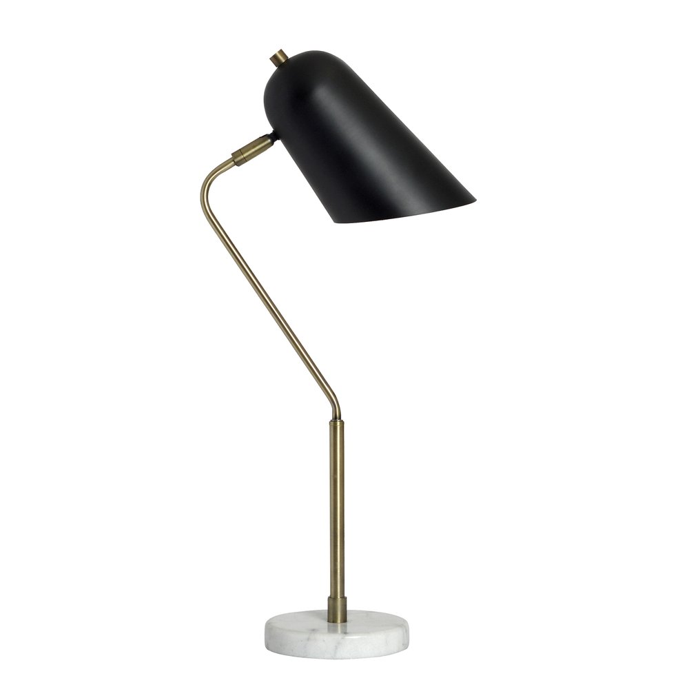 24" Antiqued Brass Metal Table Lamp