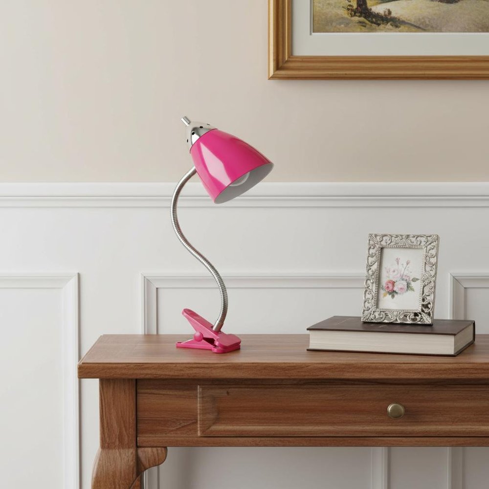18" Pink Swing Arm Table Lamp LED
