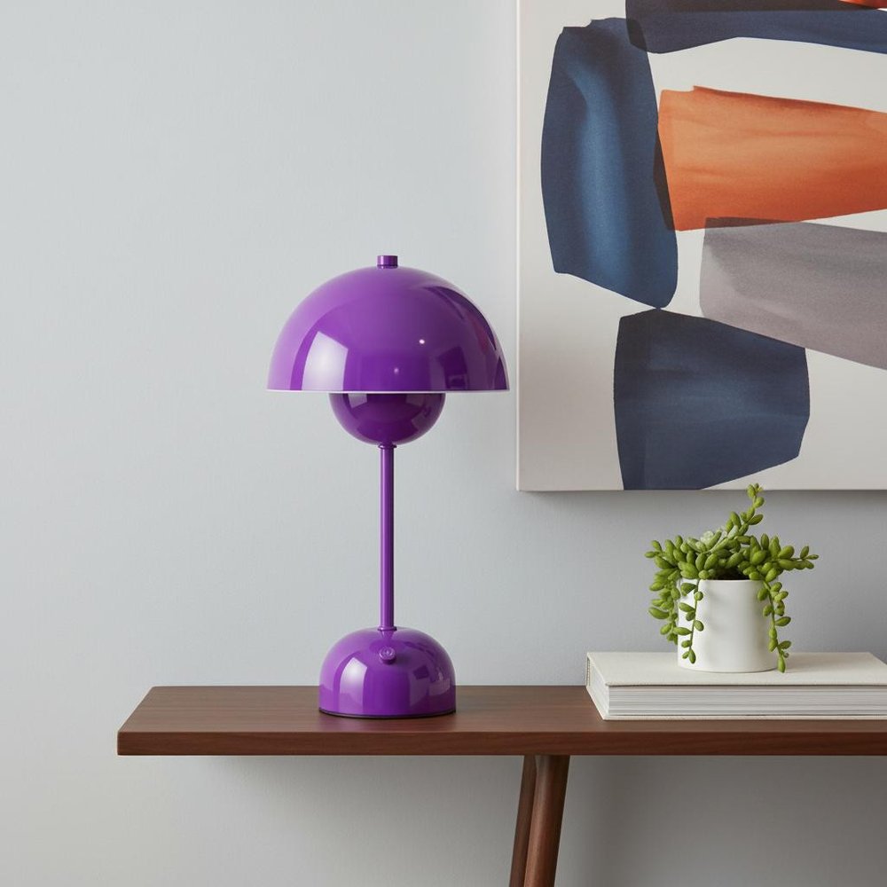 12" Purple Metal Table Lamp