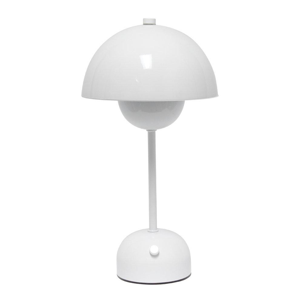 12" White Metal Table Lamp