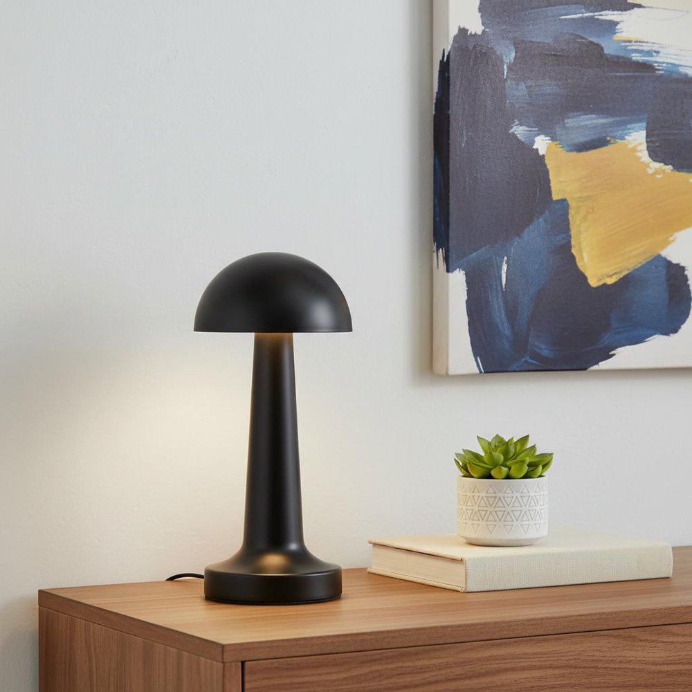 9" Black Metal Lighthouse Table Lamp