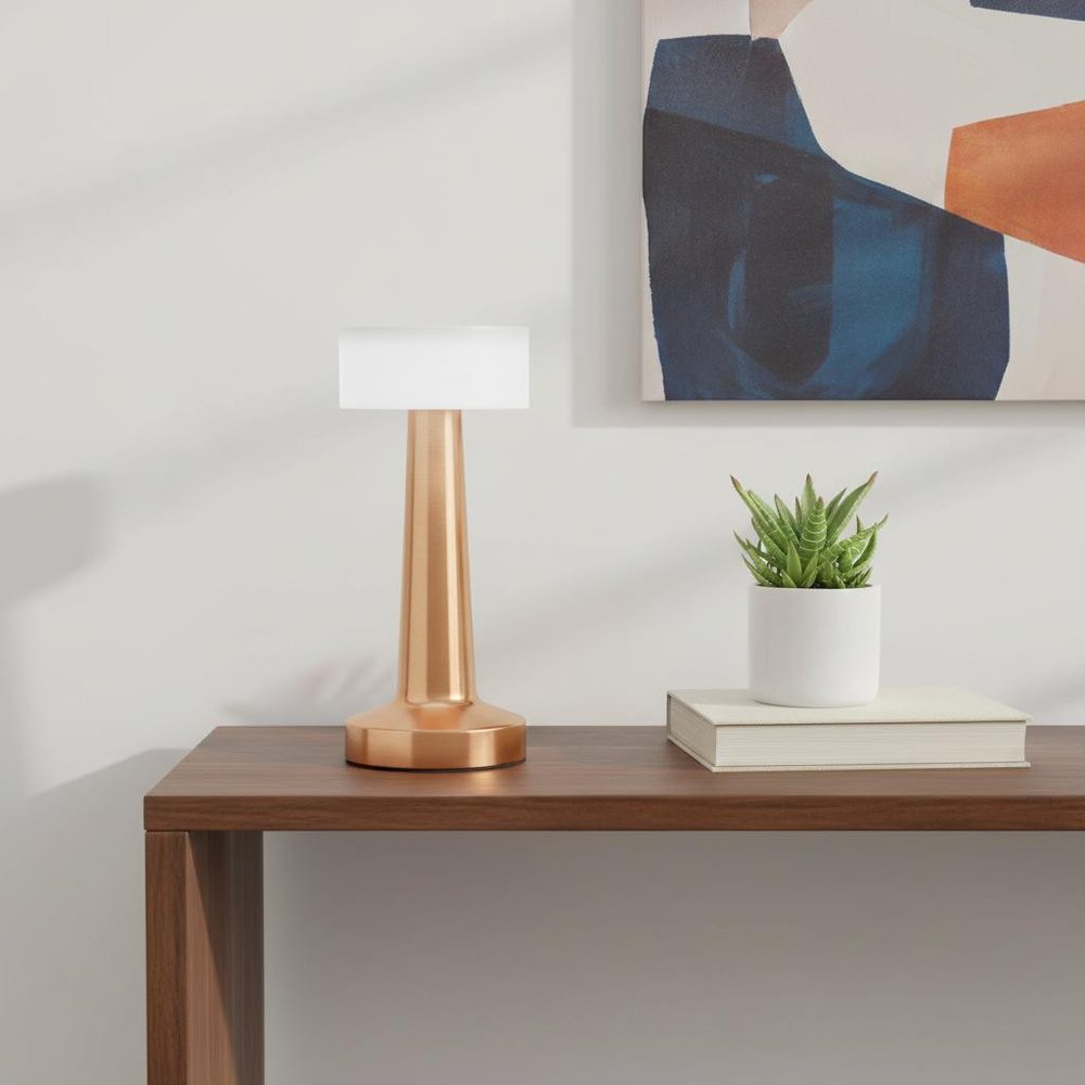 9" Copper Metal Lighthouse Table Lamp