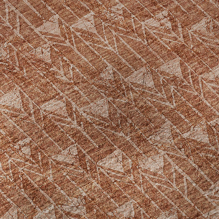 9' X 12' Terra Cotta And Ivory Geometric Washable Area Rug With UV Protection HomeRoots