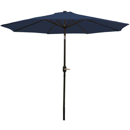 9' Dark Blue Polyester Octagonal Tilt Market Patio Umbrella HomeRoots