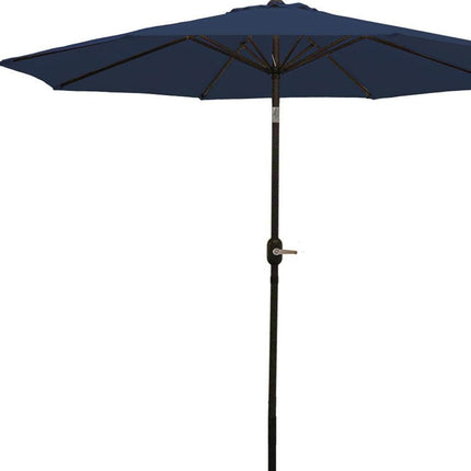 9' Dark Blue Polyester Octagonal Tilt Market Patio Umbrella HomeRoots