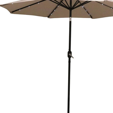 96" Beige Polyester Octagonal Tilt Lighted Market Patio Umbrella HomeRoots