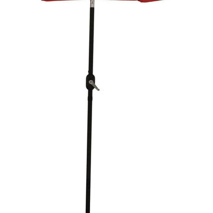 9' Red Polyester Octagonal Tilt Lighted Market Patio Umbrella HomeRoots