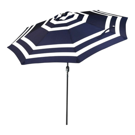 9' Dark Blue Polyester Octagonal Tilt Market Patio Umbrella HomeRoots