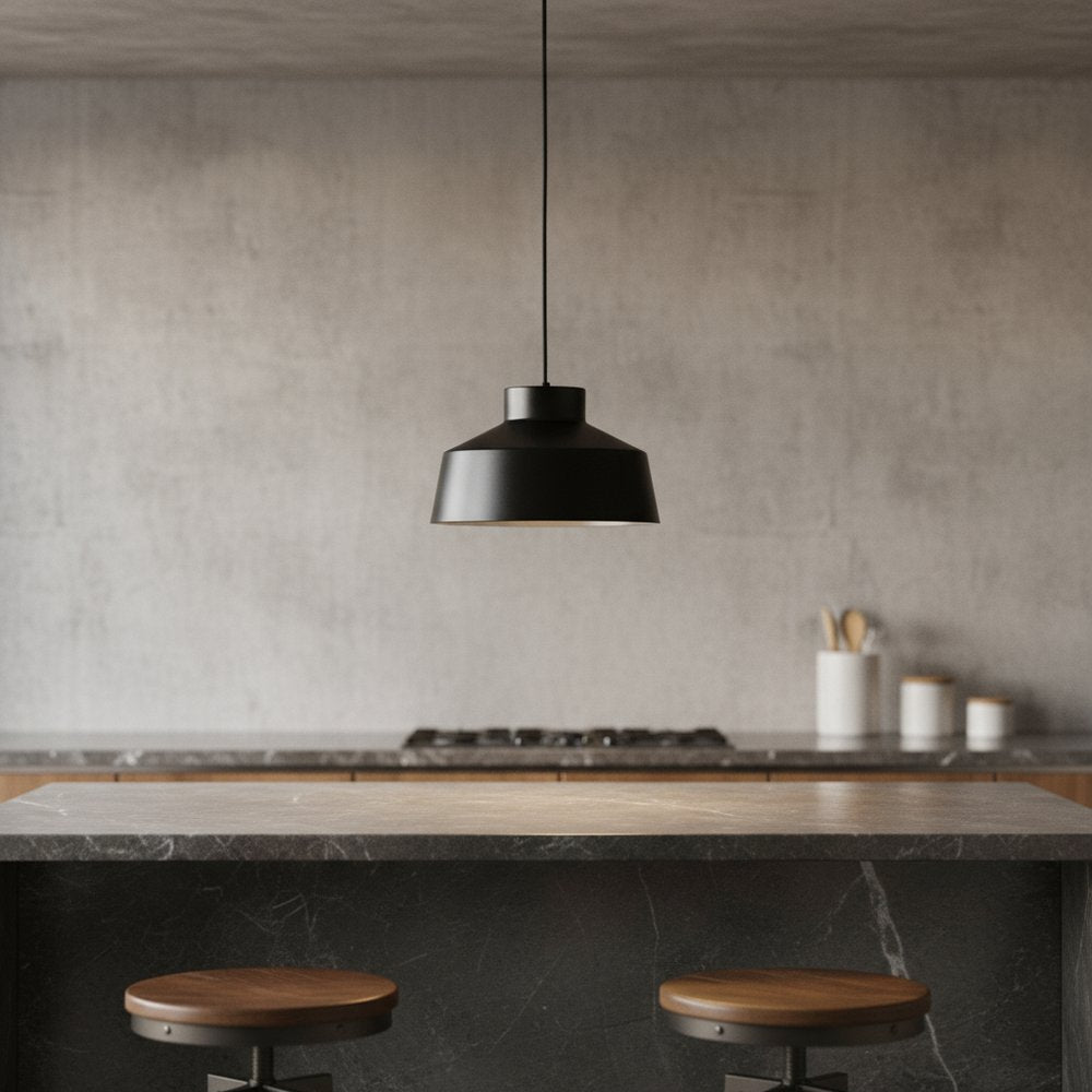 Black Iron Ceiling Light With Black Shades