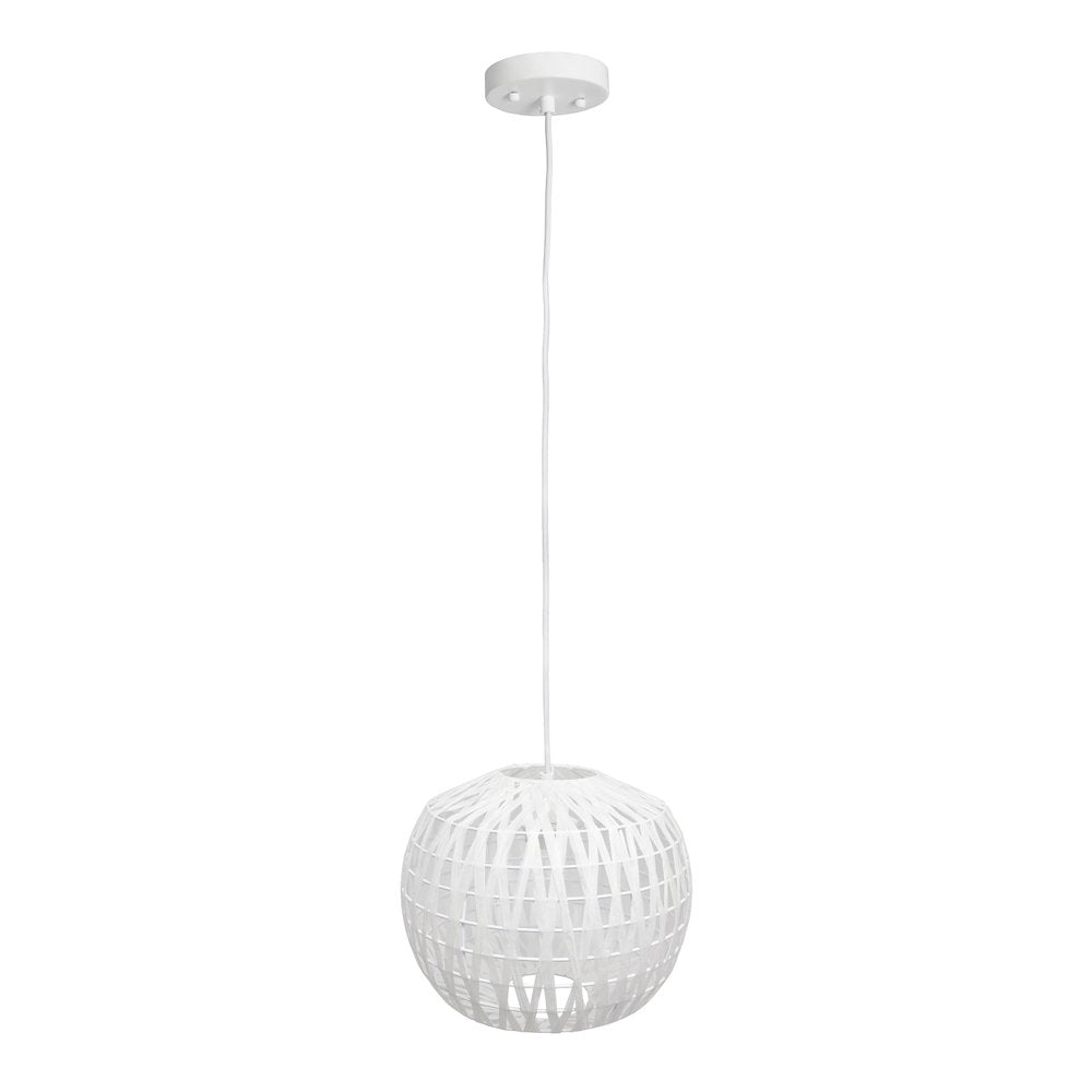 White Hemp Ceiling Light With White Shades