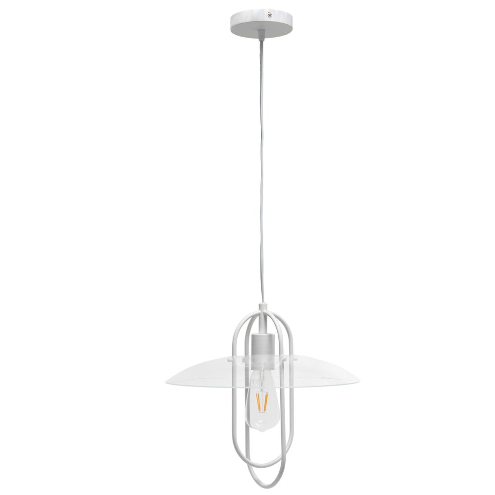 White And Clear Simple Iron Ceiling Light With Clear Shades