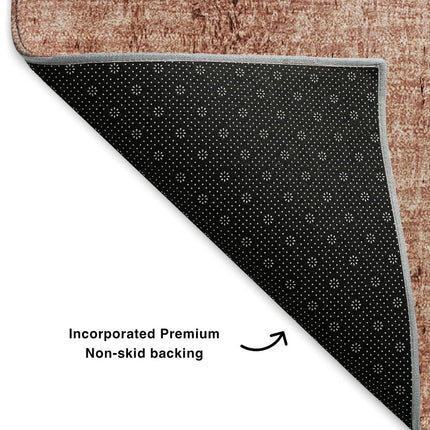 9' X 12' Terra Cotta And Ivory Nautical Washable Area Rug With UV Protection HomeRoots