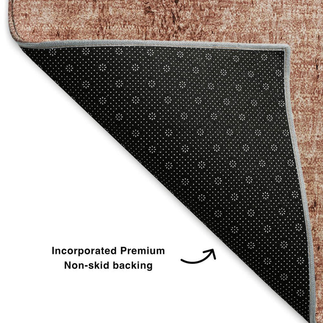9' X 12' Terra Cotta And Ivory Nautical Washable Area Rug With UV Protection HomeRoots