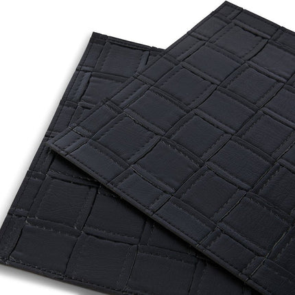 18" Set of Four Black Basketweave Faux Leather Placemats HomeRoots