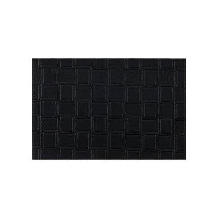 18" Set of Four Black Basketweave Faux Leather Placemats