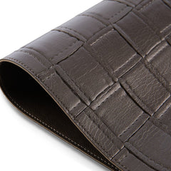 18" Set of Four Espresso Basketweave Faux Leather Placemats HomeRoots