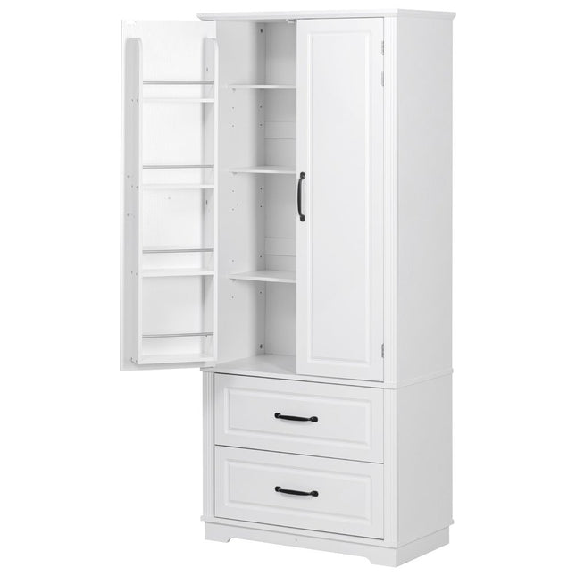 71" White Wood Pantry Or Storage Closet