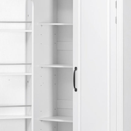 71" White Wood Pantry Or Storage Closet