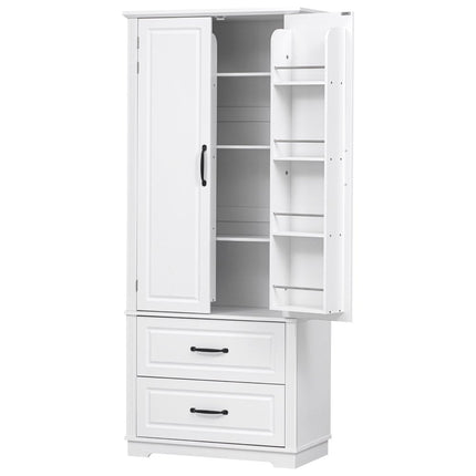 71" White Wood Pantry Or Storage Closet