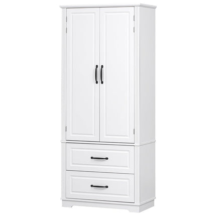 71" White Wood Pantry Or Storage Closet