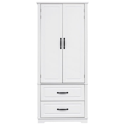 71" White Wood Pantry Or Storage Closet