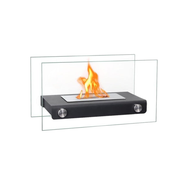 14" Black And Silver Metal BioEthanol Portable Firepit HomeRoots
