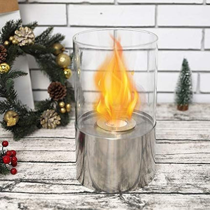 11" Silver Stainless Steel BioEthanol Portable Firepit HomeRoots
