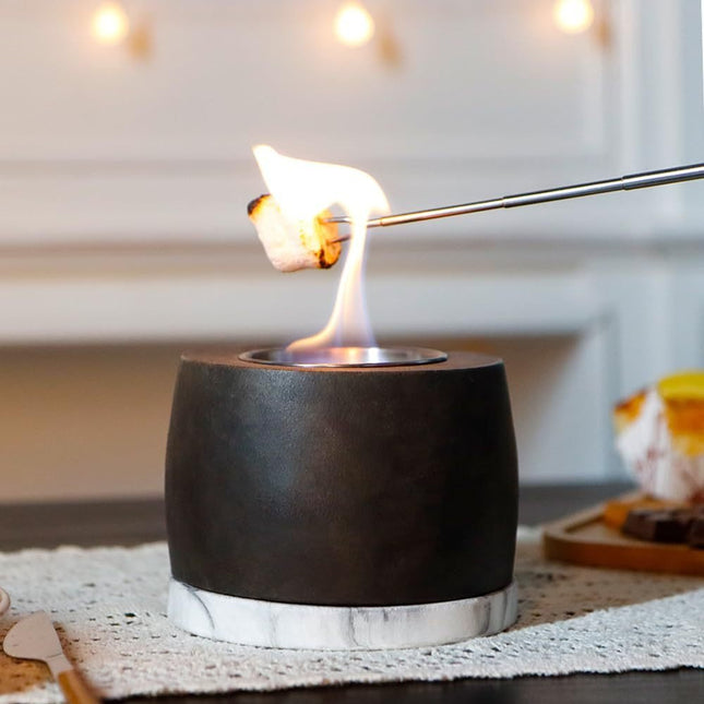 5" Black And White Bioethanol Portable Tabletop Firepit HomeRoots