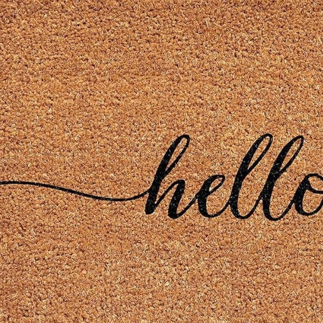 24" X 36" Brown And Natural Fall Hello Fall Outdoor Coir Door Mat HomeRoots