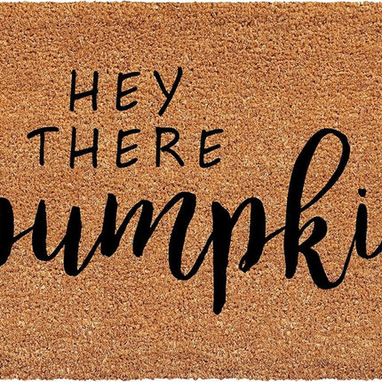 24" X 36" Brown And Natural Fall Hey There Pumpkin Outdoor Coir Door Mat HomeRoots