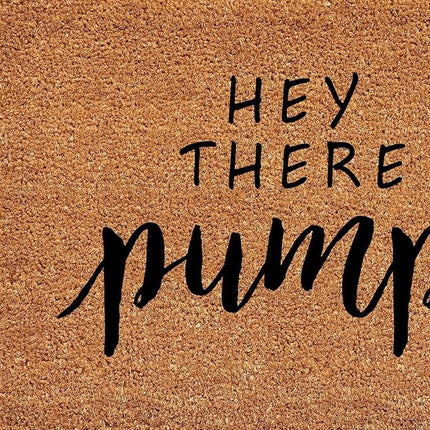 24" X 36" Brown And Natural Fall Hey There Pumpkin Outdoor Coir Door Mat HomeRoots